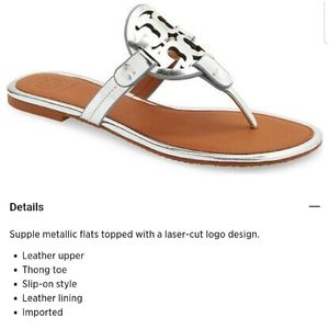 TORY BURCH MIRROR  METALLIC MILLER SANDALS